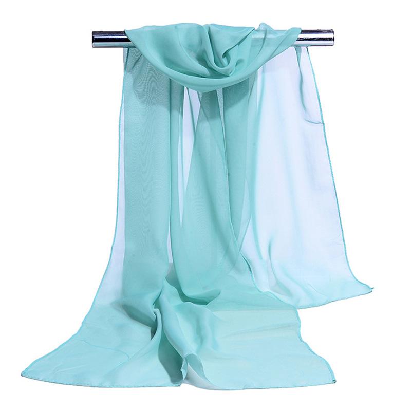 Корейское женское свадебное вечернее платье Шарф Однотонный Прозрачный Шифон Шелк Шарф Летнее Пляжное Полотенце Солнцезащитная Накидка R22