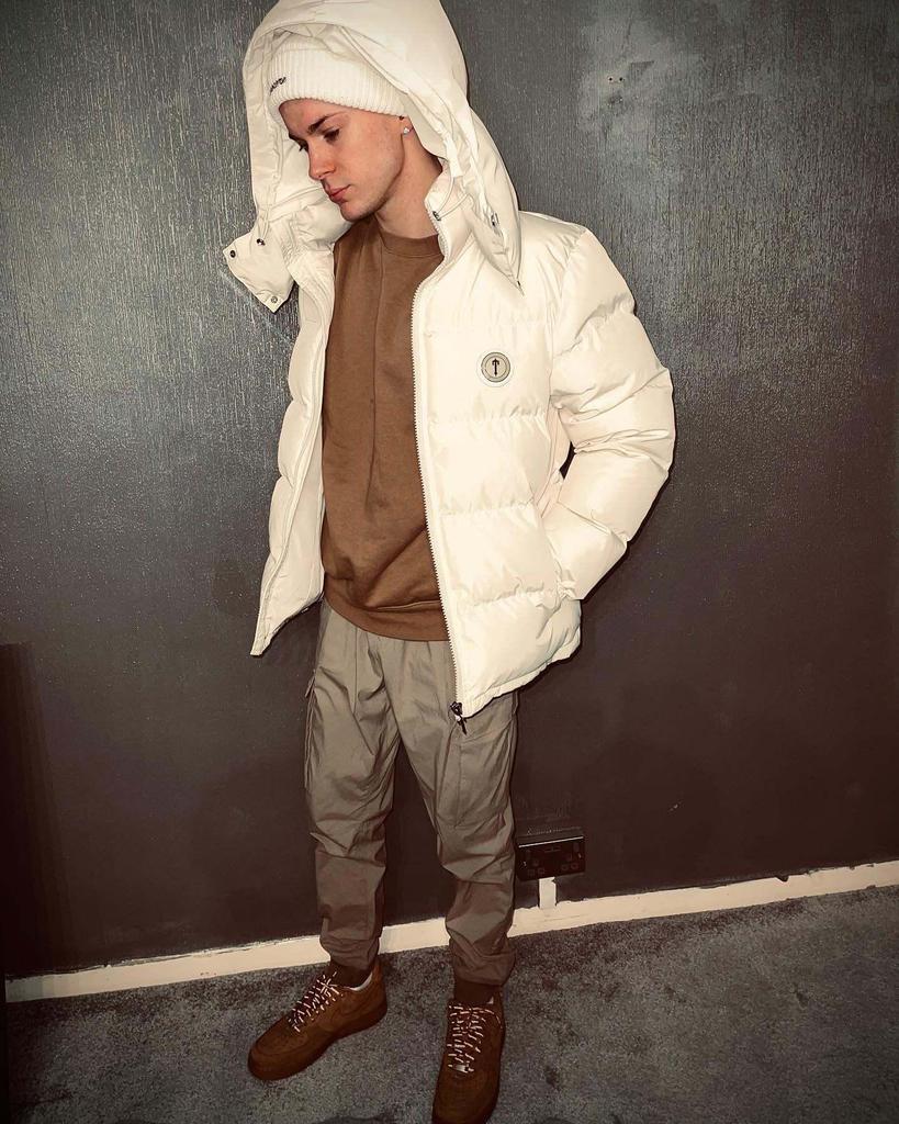 Бежевая хлопковая куртка Trapstar с маленьким логотипом и съемным капюшоном