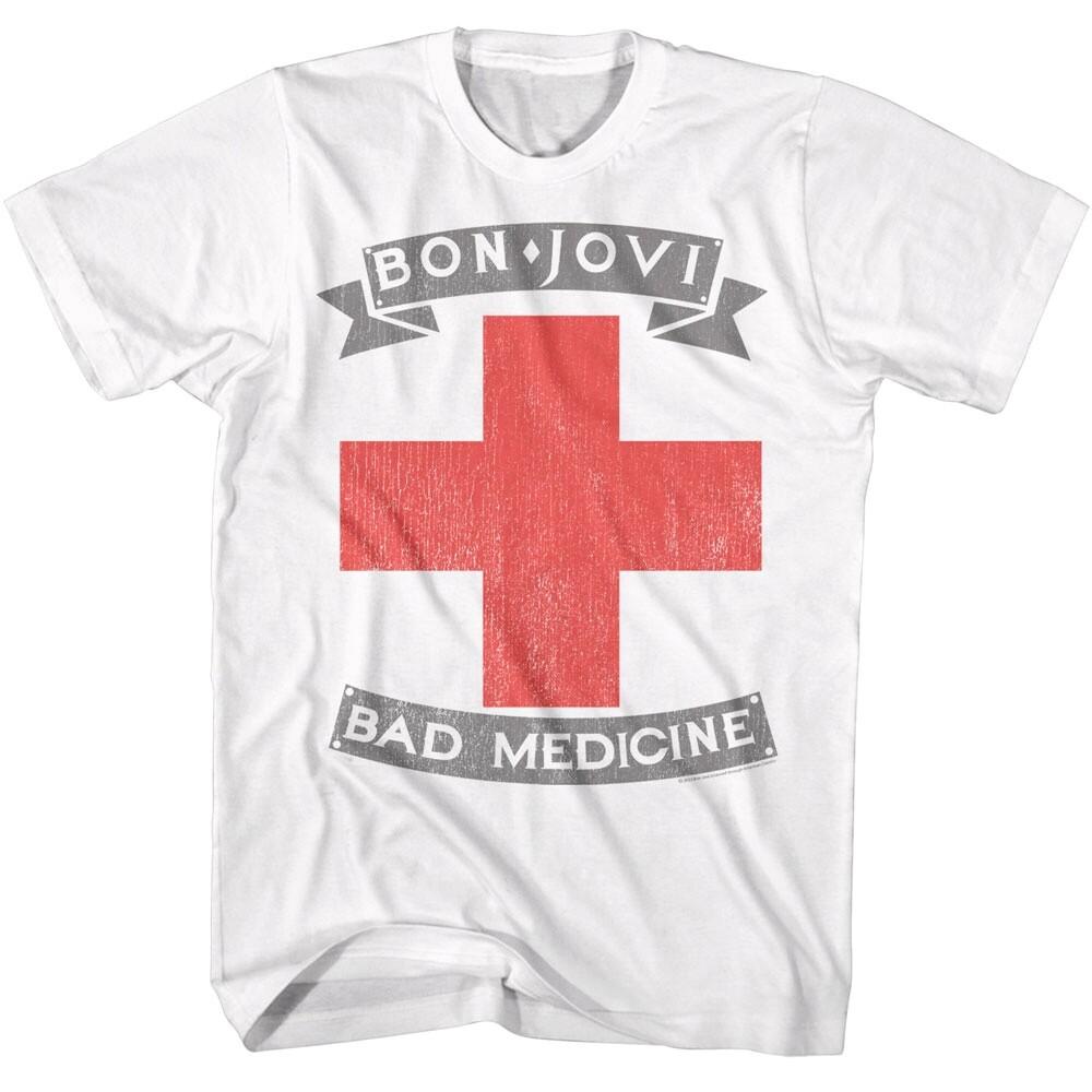 Bon Jovi Bad Medicine Men T Shirt Album Cover Rock Band Concert Tour Merch