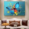 Graffiti Watercolor Butterfly Paintings On The Wall Abstract Butterfly Pop Wall Art Canvas Modern Animal Picture For Living Room