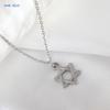 Star of David Necklaces for Women Men Fashion Hollow Hexagonal Star Pendant Chain Necklace Judaica Jewish Jewelry