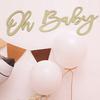 1 Набор Вывеска Oh Baby Деревянная Буква Дом Гостиная Спальня Настенное Украшение Детский Праздник Нейтральный Пол Раскрытие Гендера День Рождения Декор для Фона Вечеринки