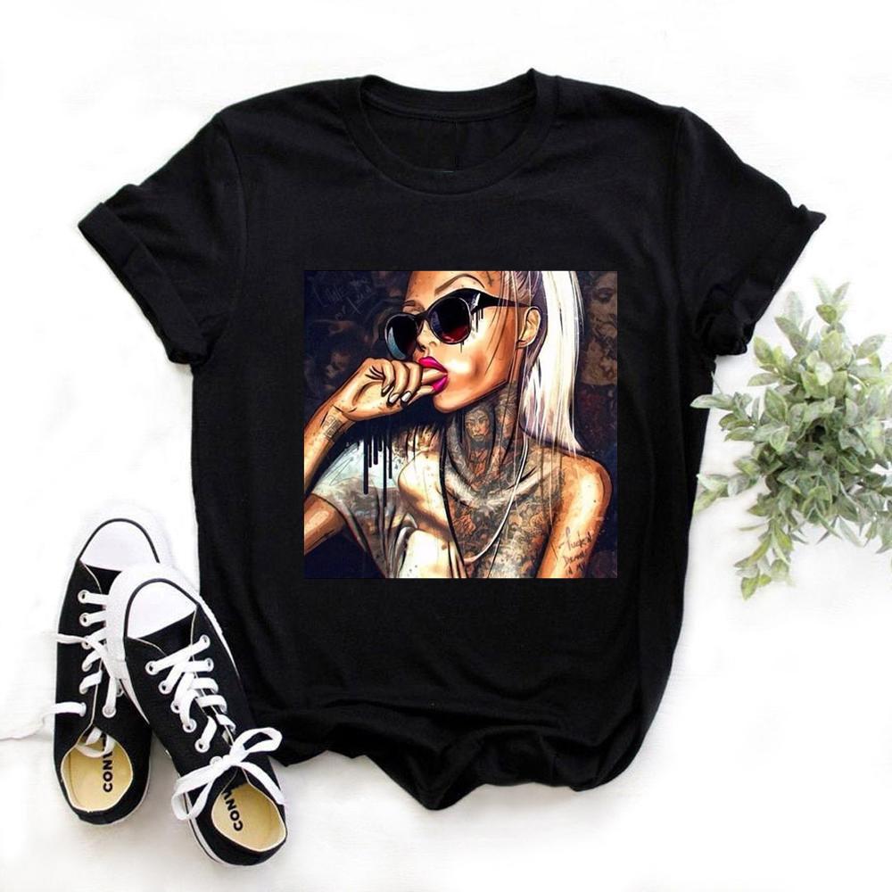 Women Black Cotton T Shirt Summer Short Sleeve Harajuku Tshirt Girl S T Shirts Black