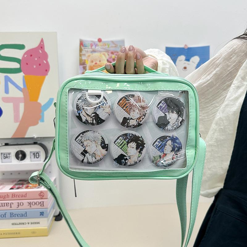 Academy Style, High-value Transparent Pain Bag, Shoulder Messenger Bag, Soft Girl Girl, Large-capacity Bar Millet Class Schoolbag