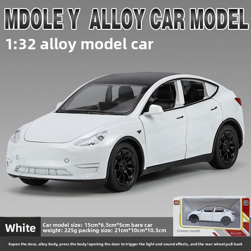 Металлическая модель автомобиля Tesla Model Y Коллекционная игрушка со звуком и светом Для любителей автомобилей