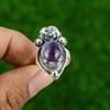 Натуральный африканский аметист серебро 925 пробы кольцо-обещание цветок регулируемое для девочек
