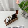 Универсальная корзина для хранения плетенная, пластиковая, с плетеным узором, коричнево-серая, с отделениями