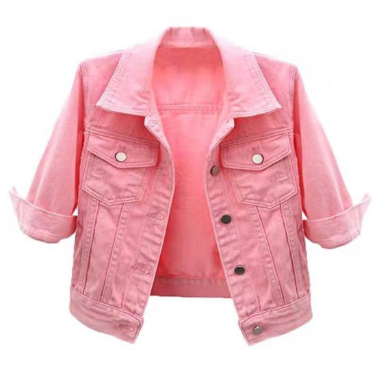 Women Coat Solid Color Slim Fit Close-fitting Young Style Wear-resistant Half Sleeve Buttons