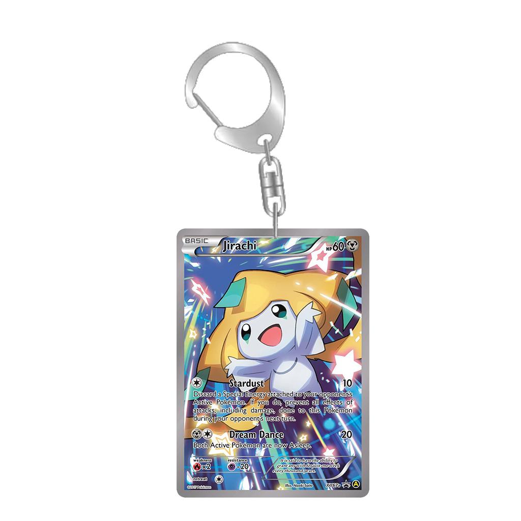Аниме Мультфильмы Акриловая Брелок-Пряжка для Mew Raichu Starly Braixen Skitty Eevee Эволюции Команда R Самодельная Карточка Брелок Подарок