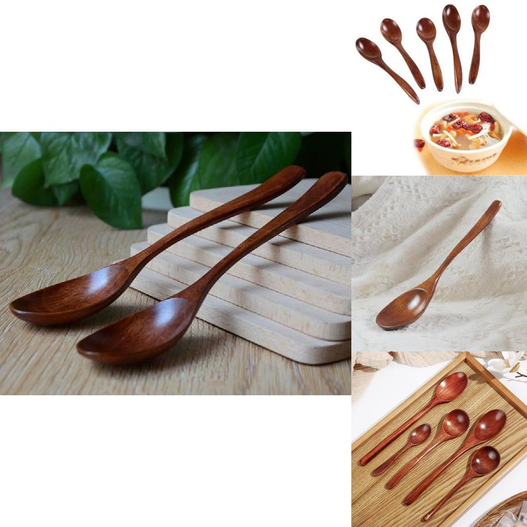 Изысканная винтажная деревянная ложка бамбуковый кухонный инструмент идеально подходит для супа и кейтеринга