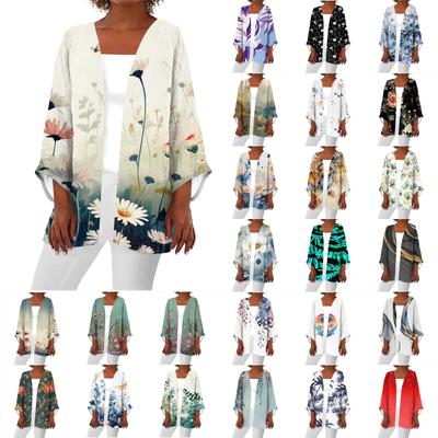 Женская повседневная модная легкая куртка средней длины с принтом, кардиган