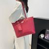 Minimalist Large Capacity Tote With Zipper Closure And Interior Phone Pouch For Office Use