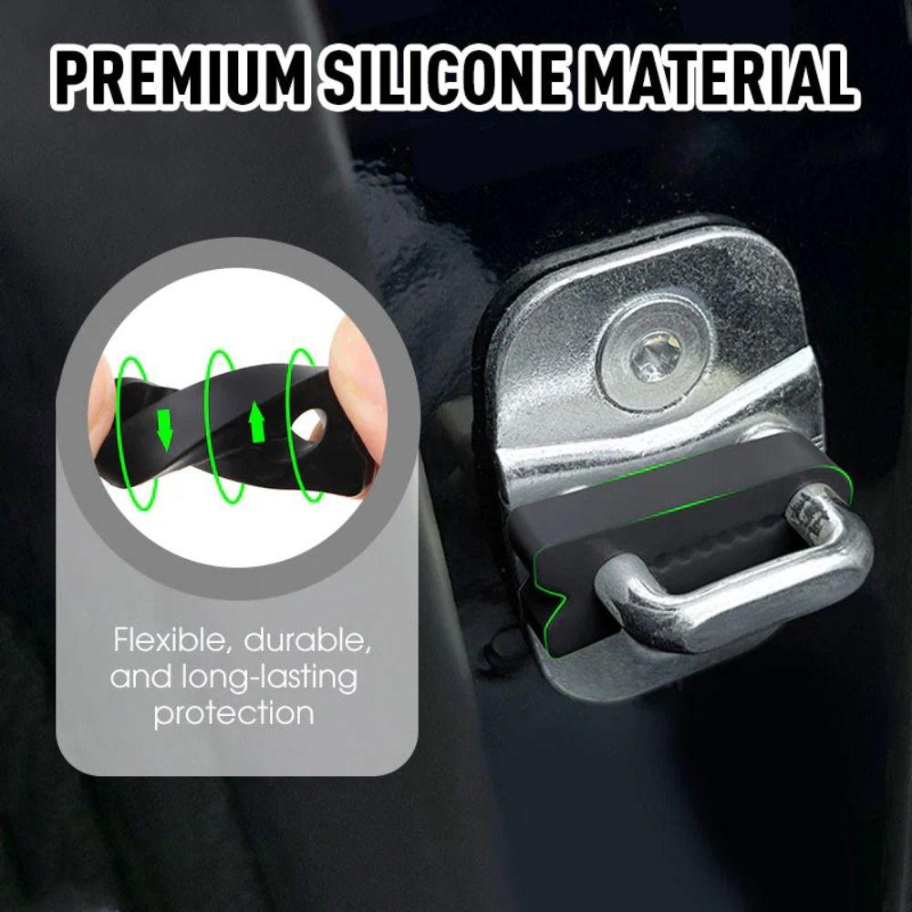 4Pcs Soundproofing Car Door Lock Protectors Seal Sound Damper Door Lock Buffer for Quieter Closing