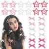 Yousheng 10/24Pcs Girl Hairpin Bowknot Decor Satin Hair Clips Star Shape Hair Pins Long Short Curly Braided Hair Tool Hair Accessories