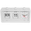 White Manual Date Week Time Display Clock Home Use Simple Fashion Alarm Clock for Bedroom Kitchen Meeting Room