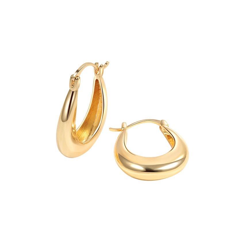 BF CLUB 925 Sterling Silver Earrings For Women Trendy Simple Gold Earring Jewelry Prevent Allergy Party Accessories Gift
