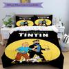 Tintin'S Adventures Friendship Exploration Print 3Pcs Bedding Setduvet Cover With 2 Bedropillowcase Home Birthday Gift