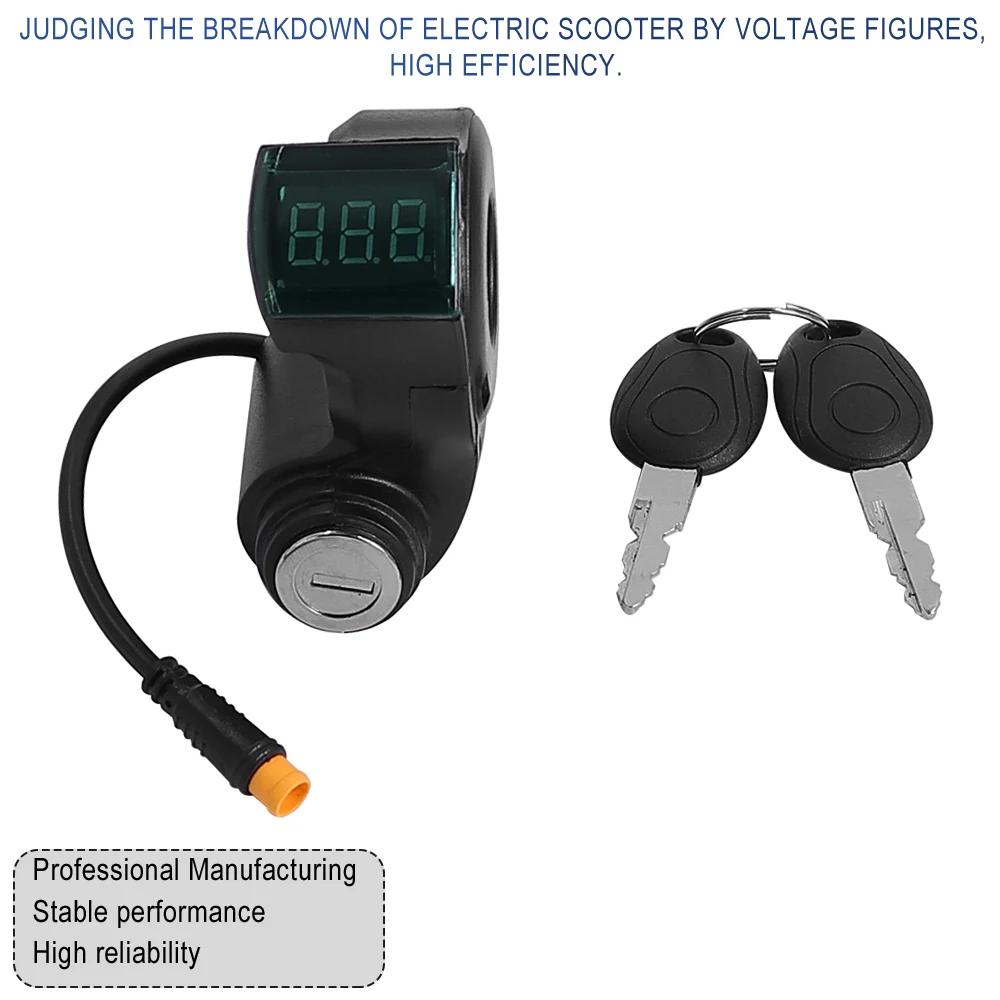 Электровелосипед Lignition Lock Key Thumb Throttle для KUGOO M4 XiaoMi M365 Вольтметр Цифровой Дисплей Напряжение Переключатель 3Pin Электрический Самокат