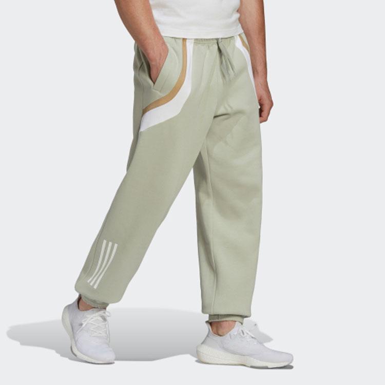 Adidas Contrast Pattern Lace-Up Casual Sports Pants Men Bottoms Green HP1892