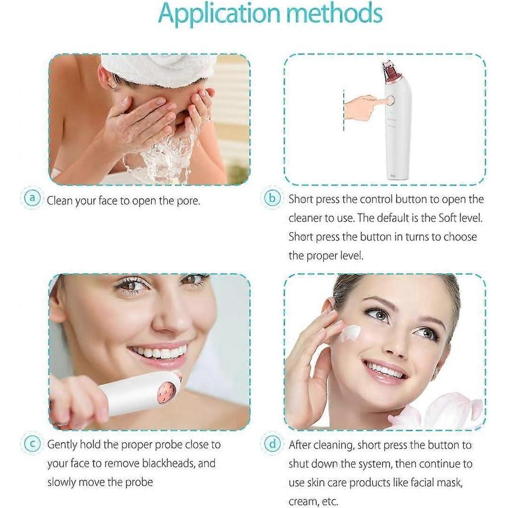 Blackhead Vacuum - Face Blackhead Extractor Blackhead Suction Device Facial Blackhead Cleaner USB Rechargeable Blackhead Remover with Microcrystalline