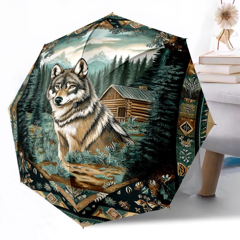 Автоматический зонт Wolf Dreamscape для улицы, складная конструкция, 8 спиц, прочный, легкий, идеальный подарок для друзей и семьи