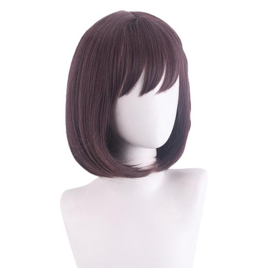 Cosplay Wig Smooth Simulated Fluffy Soft Short Shinonome Role Play Full Coverage Light Purple Ena Wig with