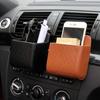 Car Phone Holder Mount Air Vent Hanging Storage Box Car Mobile Phone Bag PU Leather Glasses Organizer Support In Car Accessories