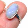 Подарочное кольцо из чистого серебра 925 пробы с натуральным радужным лунным камнем S.6 H4f05