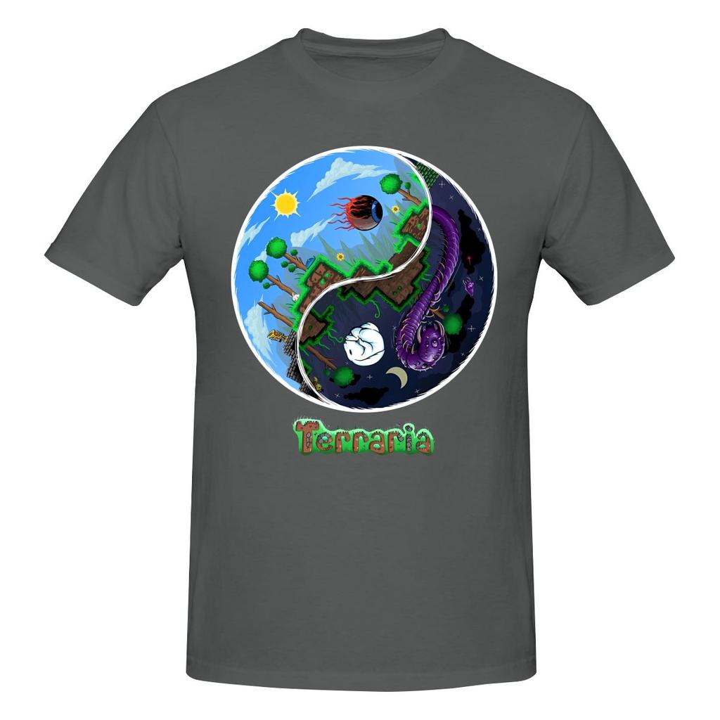 Смешной дизайн с изображением ночи и дня из игры Terraria, Хоррор, Унисекс, Печатная футболка, Унисекс футболки