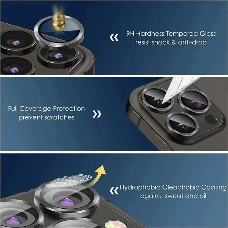 3-2 шт. Защитная пленка для объектива камеры для iPhone 16 15 13 11 12 14 Pro Max 9H Стекло объектива для IPone 15 Pro Max 14 Plus 12 13 Mini Аксессуары