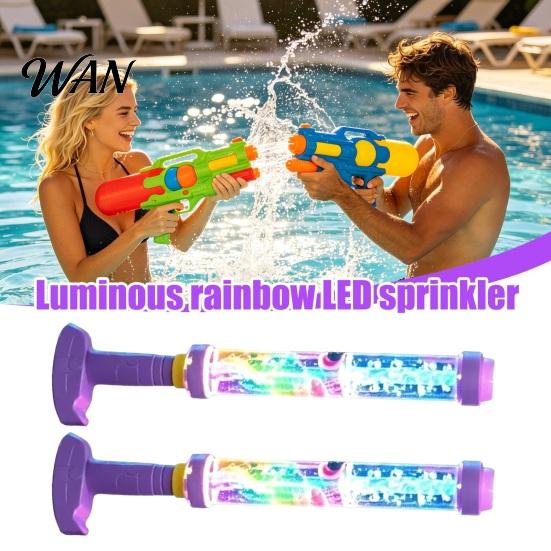 Durable Water Toy Glowing Rainbow LED Sprayer Toy, Kids Safe Summer Light Up Non-leak Sprayer, Illuminate Night Sprinkler for Pool Party Backyard