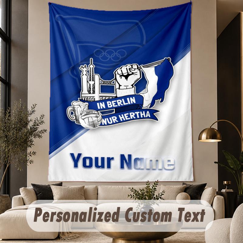 Custom Text Tapestry hertha bsc Print Wall Tapestry Indoor Living Room Wall Decor