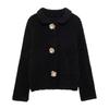 Kaslead New Arrival Women's Clothing Fashion Style Fashion All-Match Flower Shape Decorated Row Button Knitting Outwear 9598175
