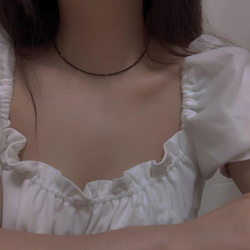 Женщины черный кристалл ключицы колье ожерелье кулон ювелирные изделия подарок