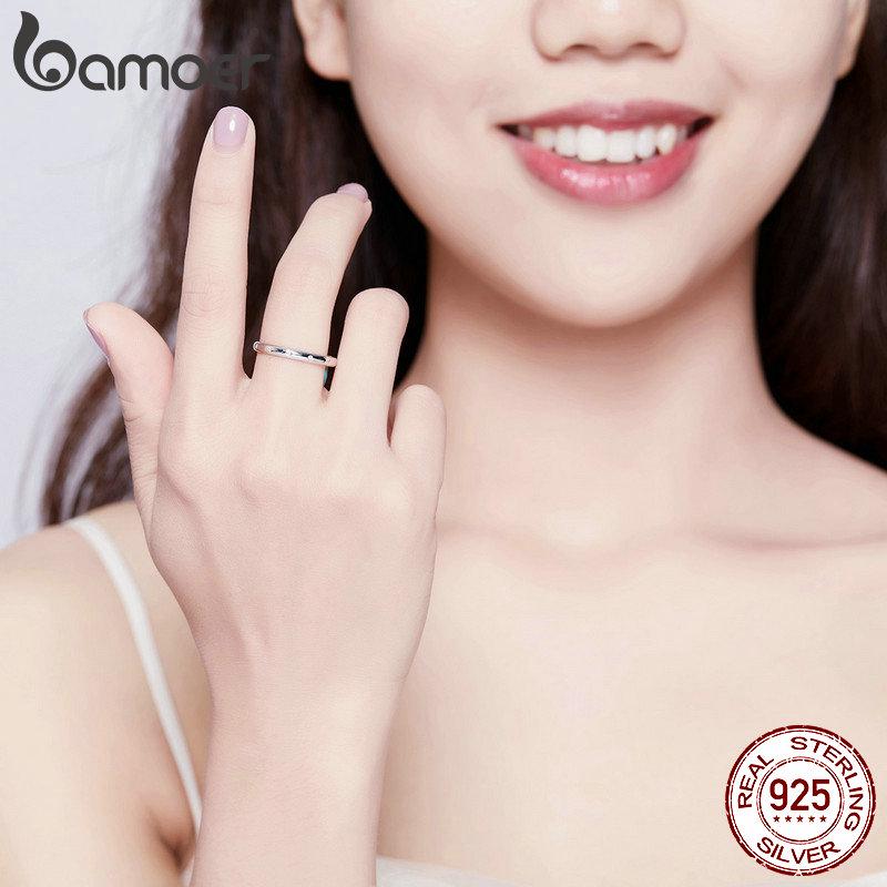 Ювелирное украшение тонкое кольцо со звёздами серебро 925-й пробы от бренда BAMOER