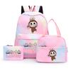 3Pcs/set Printed Backpack with Lunch Bag Pencil Case Student Teenager Boy Girl Bagpack Women's Backpack Set Travel Bag
