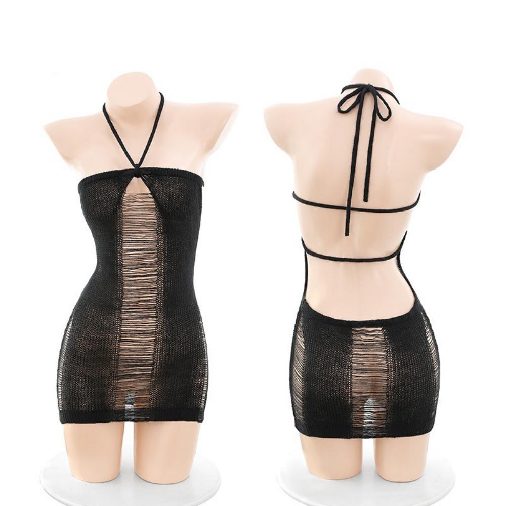 Domila Backless Plus Size Sweater Sexy Lingerie Women's Passion Suit Uniform Temptation Flirting Free F615