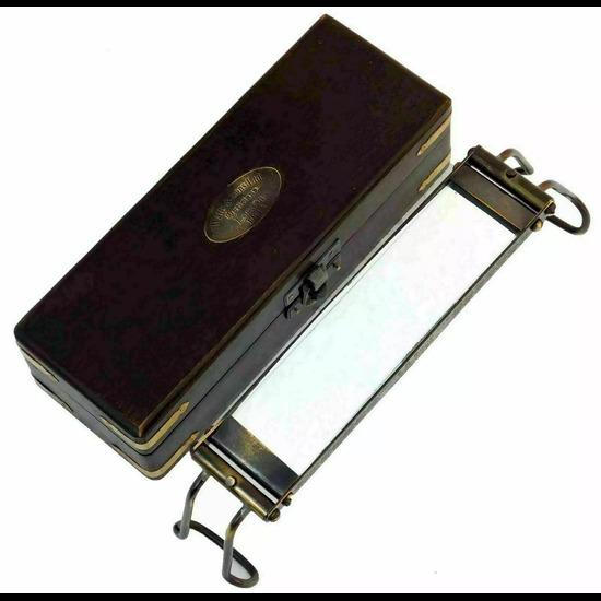 Antique Vintage Retro Magnifying Glass Magnifier with Wooden Box Deco Gift
