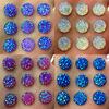 DIY 40 шт. 12 мм круглые стразы из смолы AB с плоской задней стороной для телефона, свадебные поделки