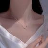 Серебряное ожерелье 925 пробы с вращающимися радужными бусинами - Легкая роскошная цепочка на ключицу для женщин, Хит лета 2023
