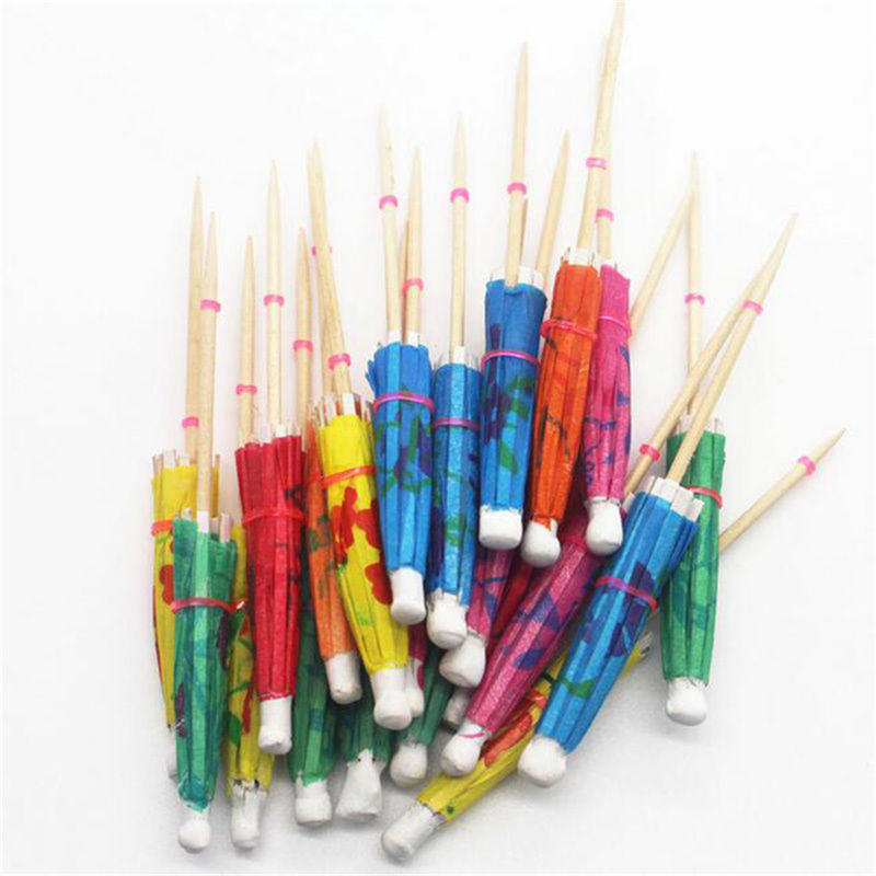 40 шт. Бумажные коктейльные зонтики-парасольки, принадлежности для вечеринок и свадеб, палочки для напитков луау