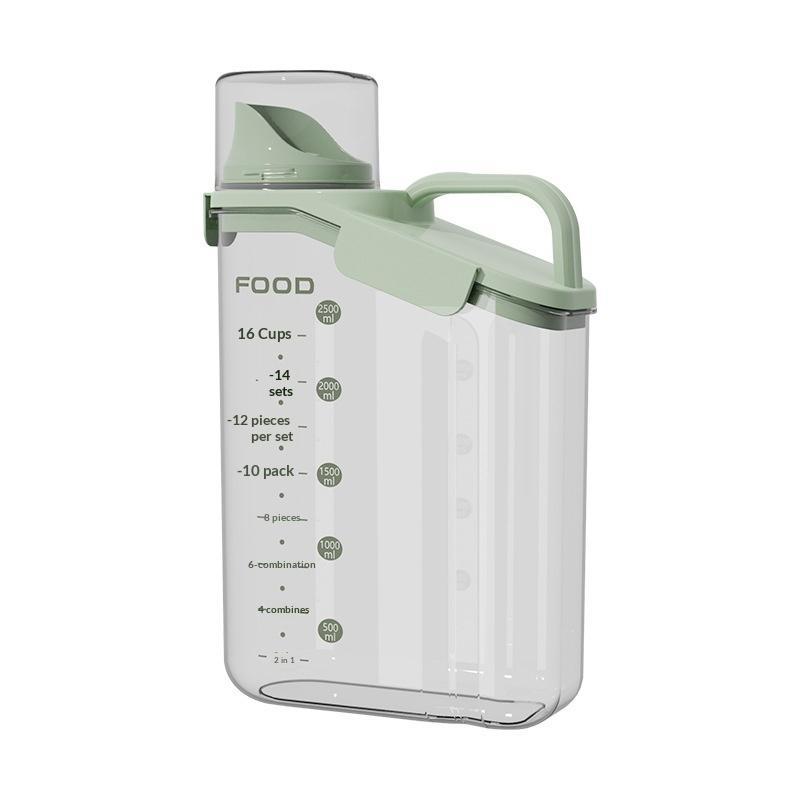 Transparent Plastic Airtight Food Storage Jars with Lids & Measuring Cups Ideal for Baking Ingredients Pantry Kitchen Sorting