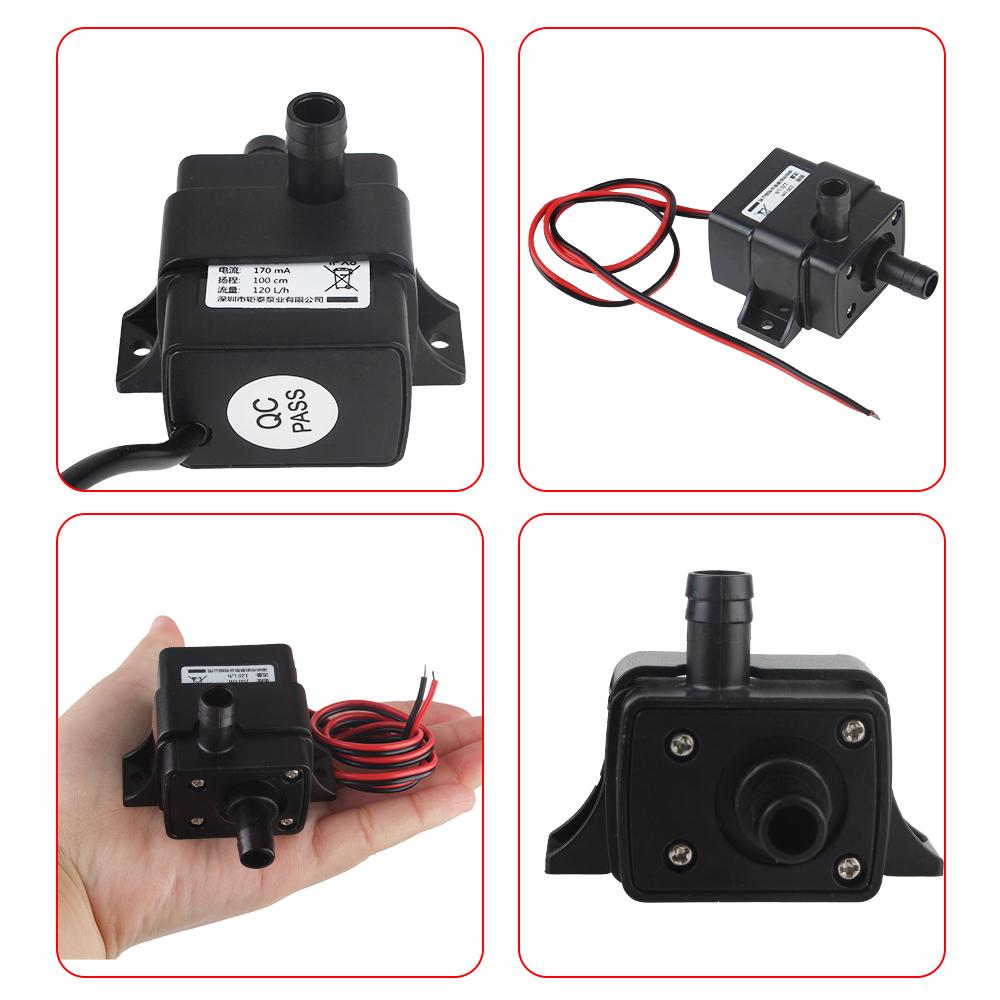 Brushless Small Water Pump DC12V Micro 5V USB Pumping 120L/H for Garden Pond Fish Tank Mini Submersible Pump Water Circulation