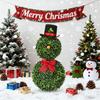 Yousheng 60/85CM Christmas Snowman Topiary Tree Snowman Shaped Artificial Topiary with Red Bow Topper Hat Indoor Outdoor Garden Porch Decoration