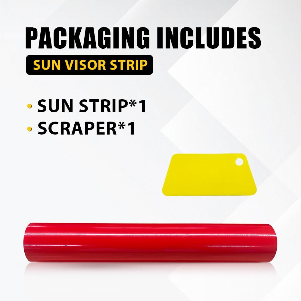 1Pcs 60*10Inch Red Car Windshield Sun Visor Vinyl Decal Strip Film Banner Blank Sticker White Black Sunstrip Sticker Accessories