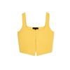 Spring and Summer New Women's Clothing Hidden Snap Button Simple Wide Shoulder Strap Knitting Vest Short Top 5536040