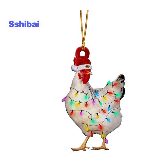 Рождественские подвесные украшения в виде животных Коза Утка Кошка Панда Корова Акриловый многоразовый праздничный декор Рождественская елка Орнамент Подвеска Праздничные принадлежности Подарок