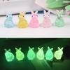 10Pcs Luminous Bunny Glowing Colorful Miniature In The Dark Craft DIY Resin Cute Ornament Resin Rabbit