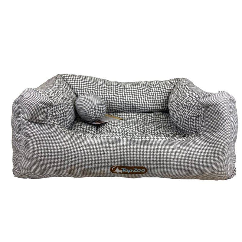 TopZoo Dudu Cozy Houndstooth Gray M Pet Bed