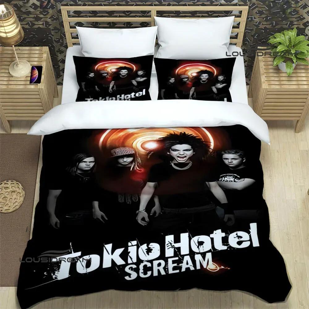 Постельные комплекты с принтом группы Tokio Hotel изысканный набор постельных принадлежностей пододеяльник комплект одеяла постельное белье роскошный подарок на день рождения